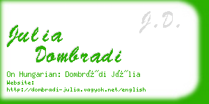 julia dombradi business card